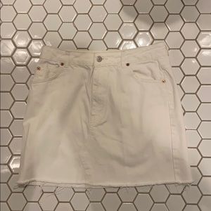 white distressed jean skirt